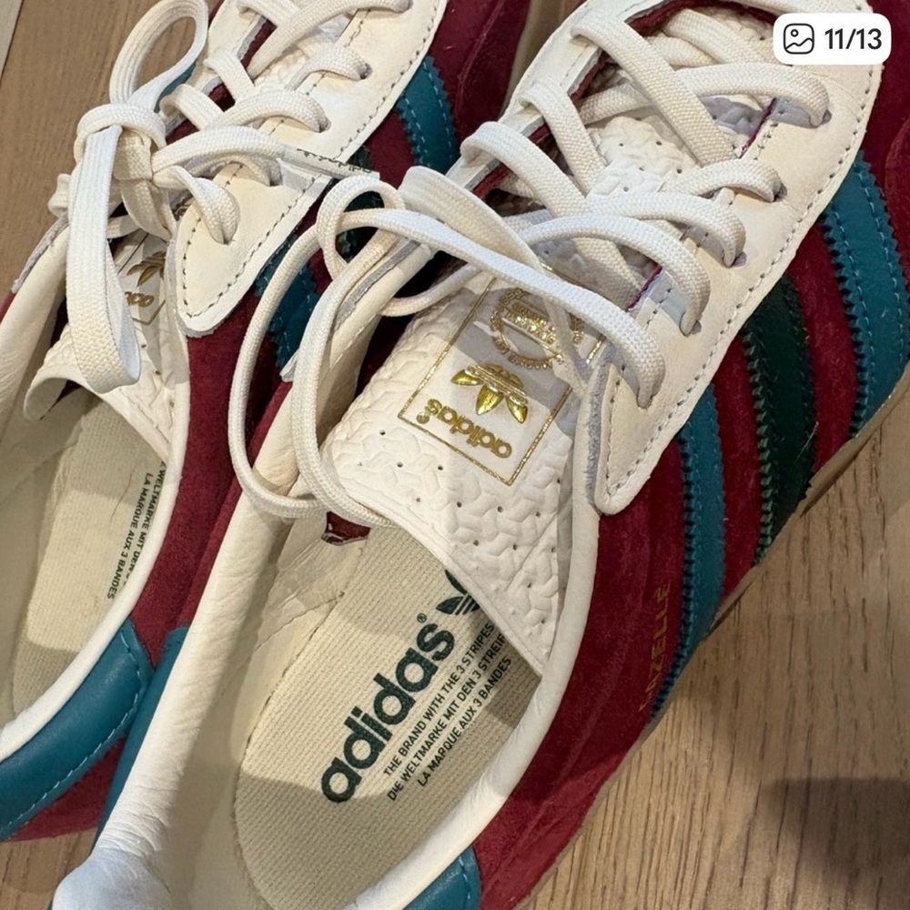 adidas Gazelle Retro Burgundy Suede Sneakers (EU 40.5, US M 7.5 and W8.5) - Picture 10 of 12